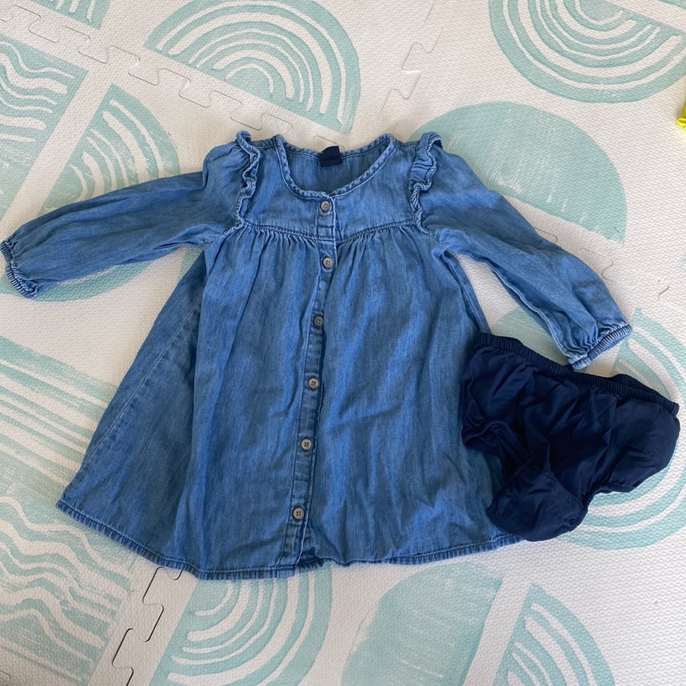 GAP denim dress with bloomers 18-24 months